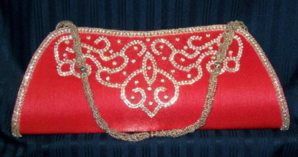 Clutch Purse Bag Red Indian Designer Bridal Wedding Clutch